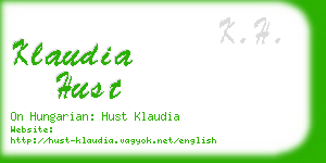 klaudia hust business card